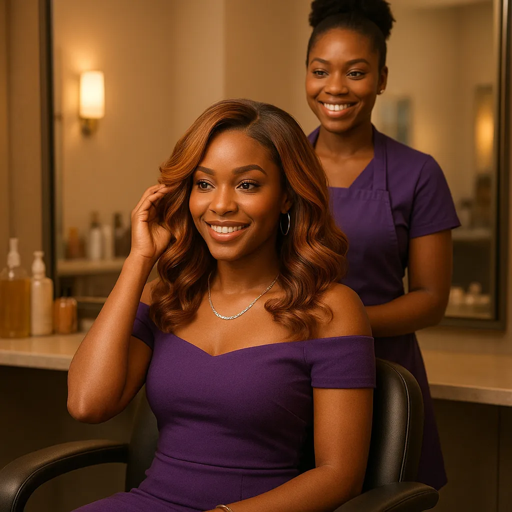 litecare woman hair styling and coloring